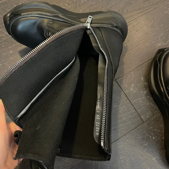 Rick Owens DRKSHDW black leather High Lace-Up Mod Military Boots IT 39 HTF - Picture 13 of 13